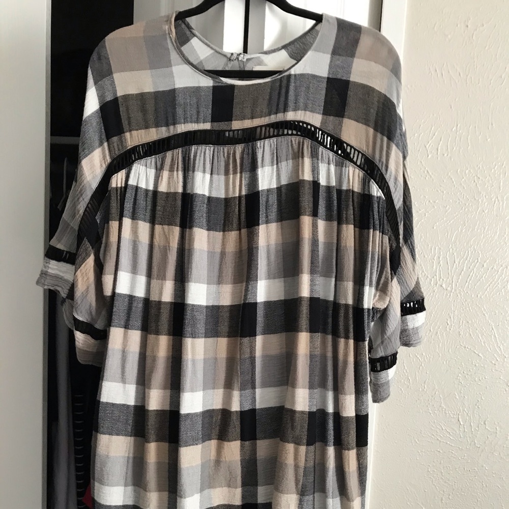 Anthropologie Maeve Plaid Kimono Dress